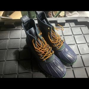 LL bean boots Navy and Lime Green Limited Edition
